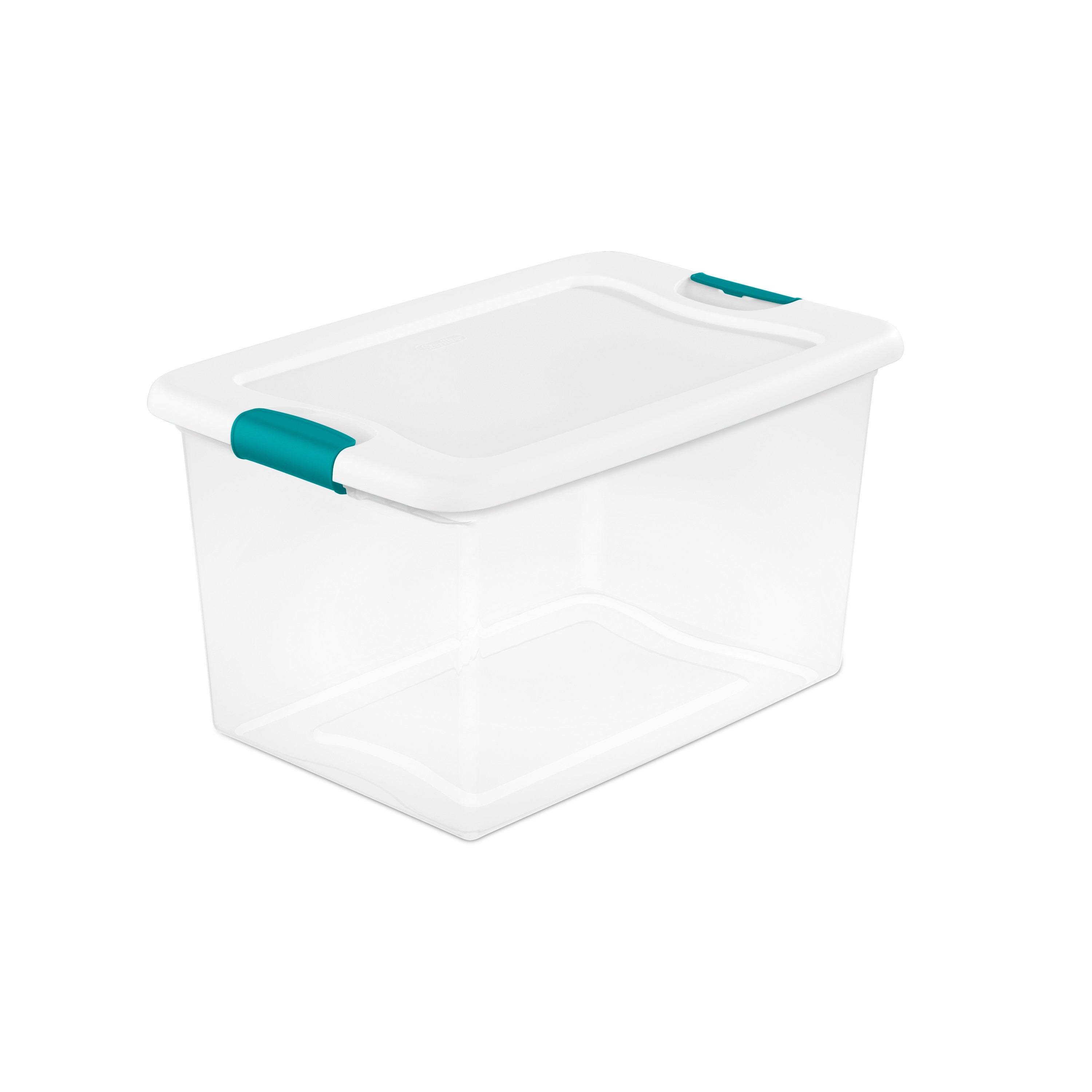 Case of 6 Sterilite 64 Quart Latching Boxes - 16x22 Wide - Clear