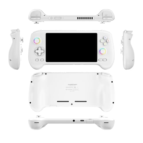 RG557 Handheld Retro Gaming Console 33 Emulators 42K+ Preloaded Games 5.48” AMOLED Display Android 14 8K TV Output Portable Video Game Console for Kids & Adults (White 512G)