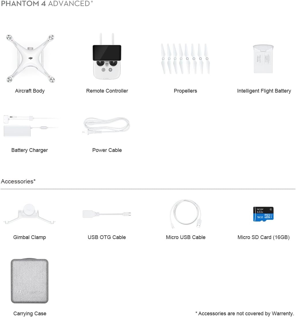 DJI Phantom 4 Advanced+ (Plus) Drone Quadcopter 4K camera Built-in LCD on Remote