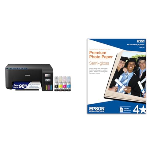 Epson EcoTank ET-2400 Wireless Color All-in-One Cartridge-Free Supertank Printer with Scan and Copy – Easy, Everyday Home Printing, Black