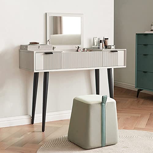 Vanity Table 2-in-1 Vanity Desk, Dressing Table with Drawers & Flip Top Mirror, Sturdy & Durable Frame Design Dressing Table Writing Desk Makeup Table