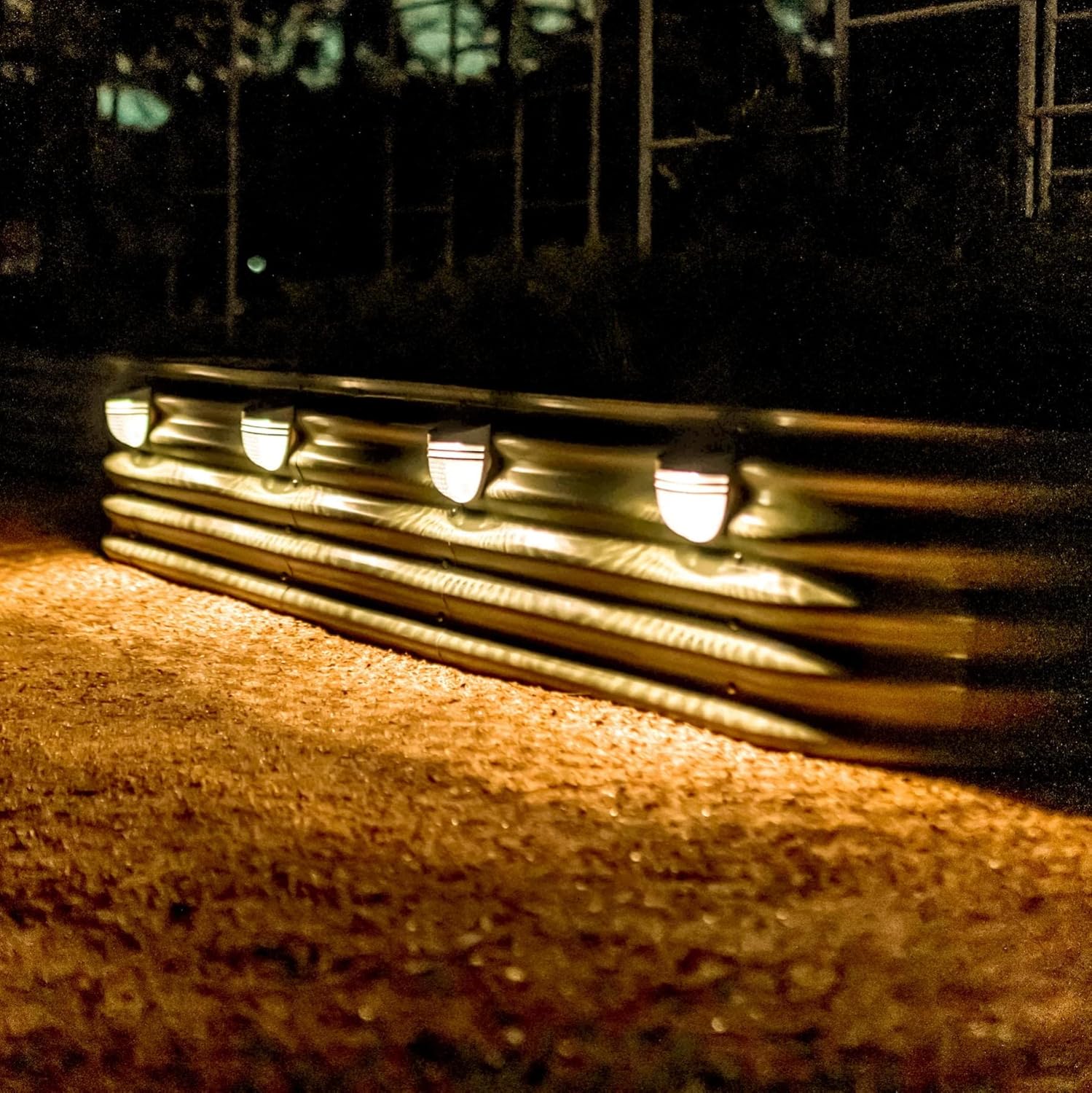 Vego garden 17" Tall 9 in 1 Raised Garden Bed Pearl White & 4-Pack Solar Lights