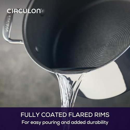 Circulon C1 Series Clad Stainless Steel with ScratchDefense Technology Cookware Nonstick Induction Stockpot with Lid, Metal Utensil Safe, 8 Quart - Polished Stainless Steel