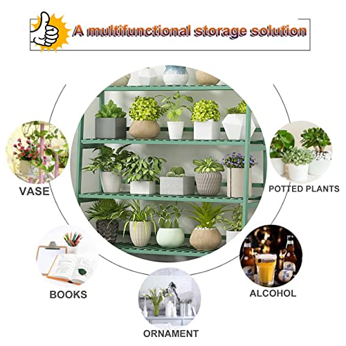 4-Tier Wooden Indoor Flower Plant Stand, Garden Balcony Decoration Stand, Multi-Layer Storage Rack, Flower Pot Holder (100cm)