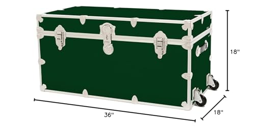 Rhino Trunk & Case XXL Leather Embossed Vinyl Trunk with Removable Wheels, College, Home & Office Storage 36"x18"x18" (Purple)