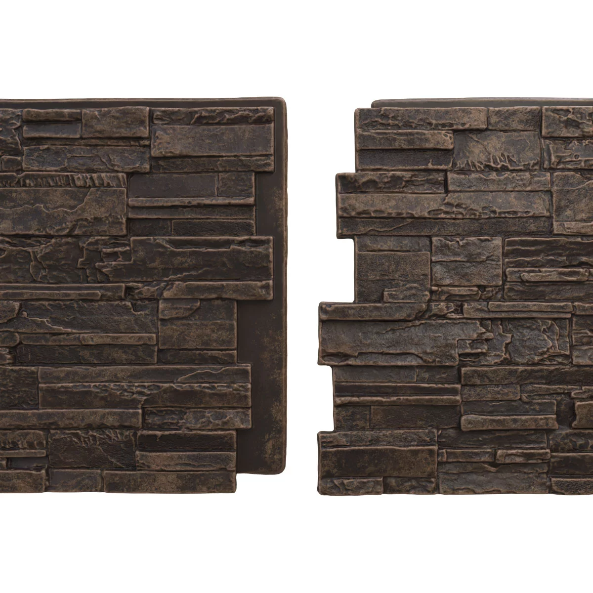 Ekena Millwork 48 5/8"W x 24 3/4"H x 1 1/4"D Cascade Stacked Stone, StoneWall Faux Stone Siding Panel, Alder Creek