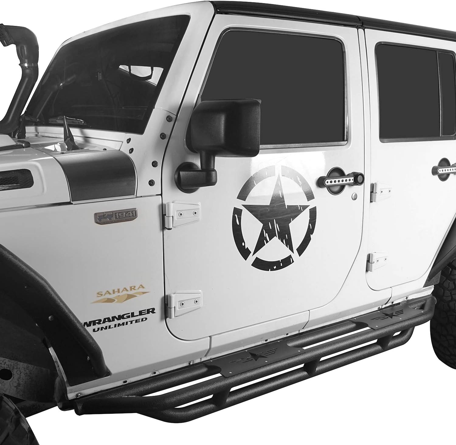u-Box JK Wrangler Side Step Running Boards Rail Steel Nerf Bars Compatible with Jeep JK Wrangler Unlimited 2007-2018 4-Door