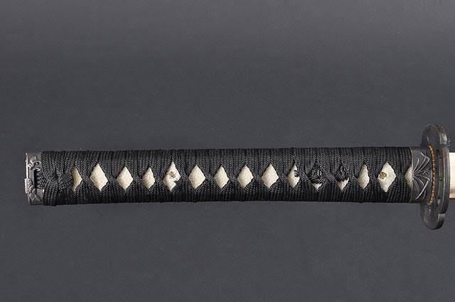 Handmade Sword - Aluminium Alloy Unsharpened Iaido Training Katana/Wakizashi Sword, Handmade, Full Tang, Black Scabbard