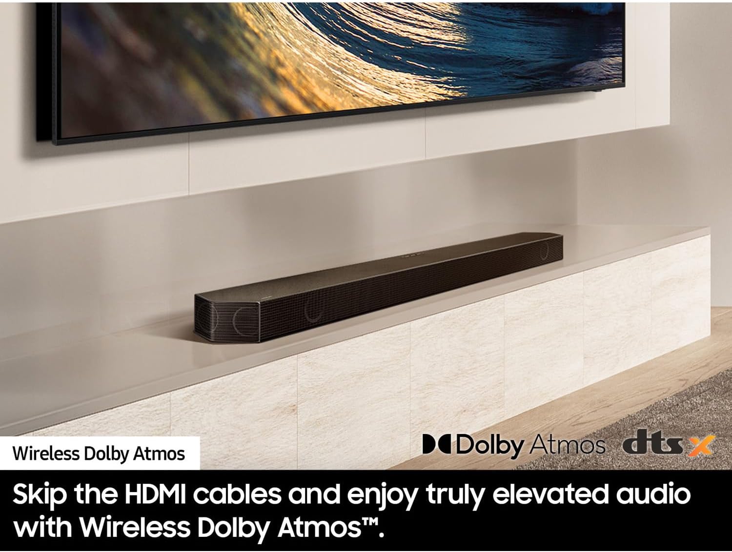 Samsung HW-Q990D Q-Series 11.1.4 ch. Wireless Dolby Soundbar with Q-Symphony (2024 Model) Bundle with Redeemable DIRECTV Gemini Air Streaming Device and 2 YR CPS Enhanced Protection Pack