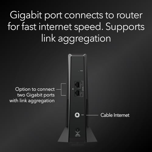 NETGEAR Nighthawk Cable Modem CM1200 - Compatible with all Cable Providers including Xfinity by Comcast, Spectrum, Cox | For Cable Plans Up to 2 Gigabits | 4 x 1G Ethernet ports | DOCSIS 3.1, Black
