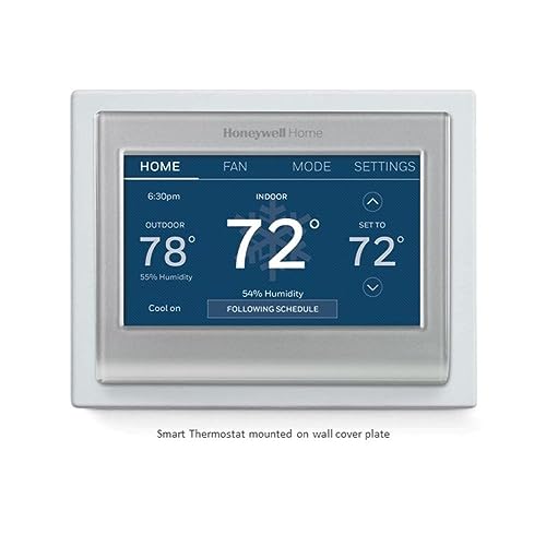 Honeywell Home RTH9585WF Wi-Fi Smart Color Thermostat, 7 Day Programmable, Touch Screen, Energy Star, Alexa Ready, C-Wire Required, Not Compatible with Line Volt Heating Gray