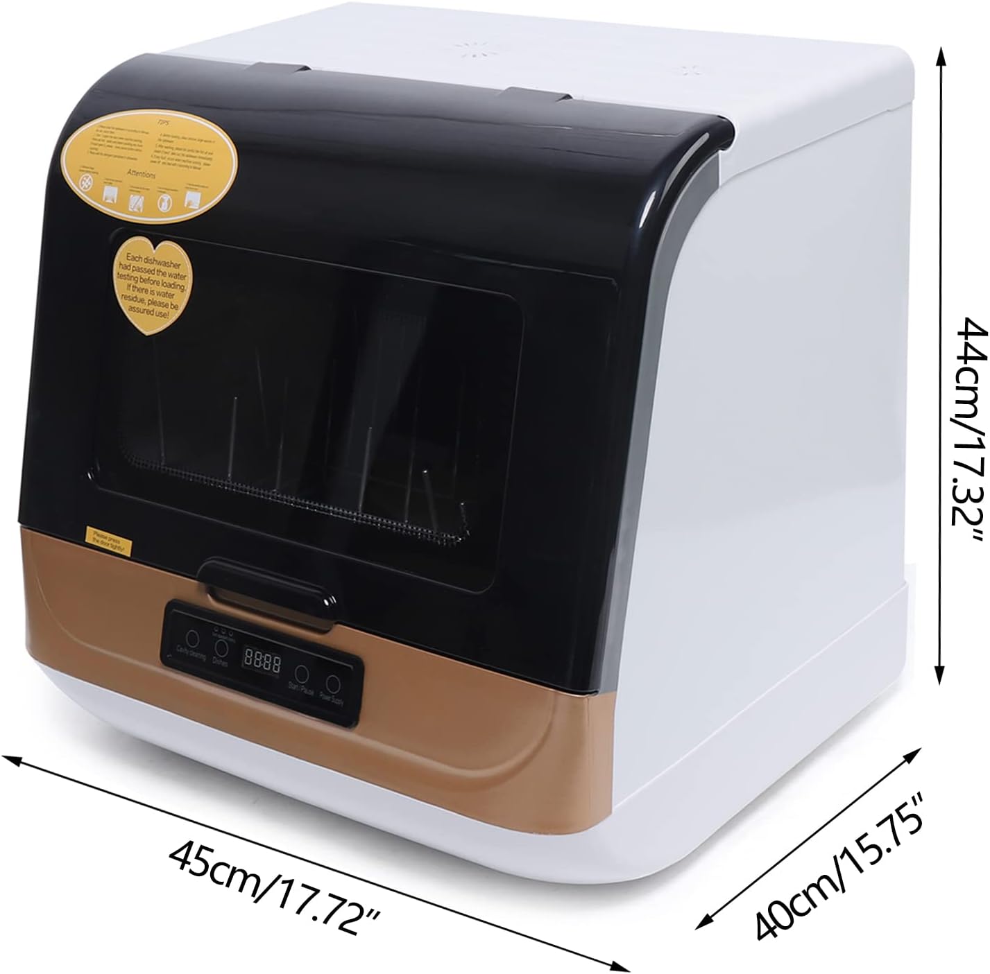 Auto Compact Countertop Dishwasher - Apartment RV 360° Streak-Free Deep Clean 4 Programs Portable Mini Dish Plate Fruit Washer 1200W USA