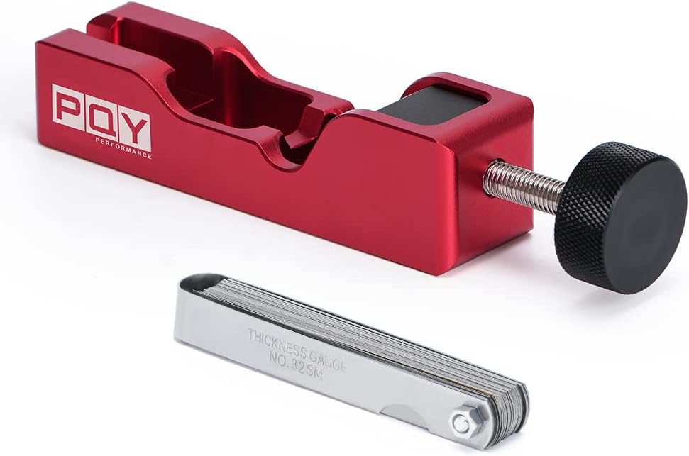 PQY Universal Spark Plug Gap Tool Compatible with Most 10mm 12mm 14mm 16mm Spark Plugs (red+feeler gauge) Pack of 2