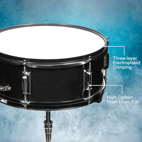 Ktaxon 22 Inch Adult Drum Set, 5-Piece Full-Size Drums Kit with Cymbal Stands, Hi-hat Stand, Sticks, Drum Pedal, Stool & Floor Tom for Beginner Teens Student (Blue)