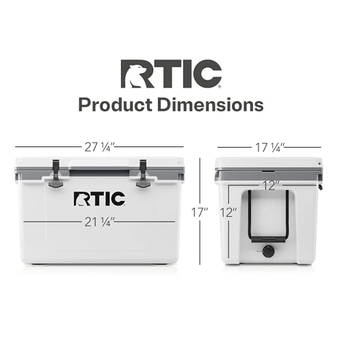 RTIC Ultra-Light 52 quart Hard Cooler Insulated Portable Ice Chest Box for Beach, Drink, Beverage, Camping, Picnic, Fishing, Boat, Barbecue, 30% Lighter Than Rotomolded Coolers