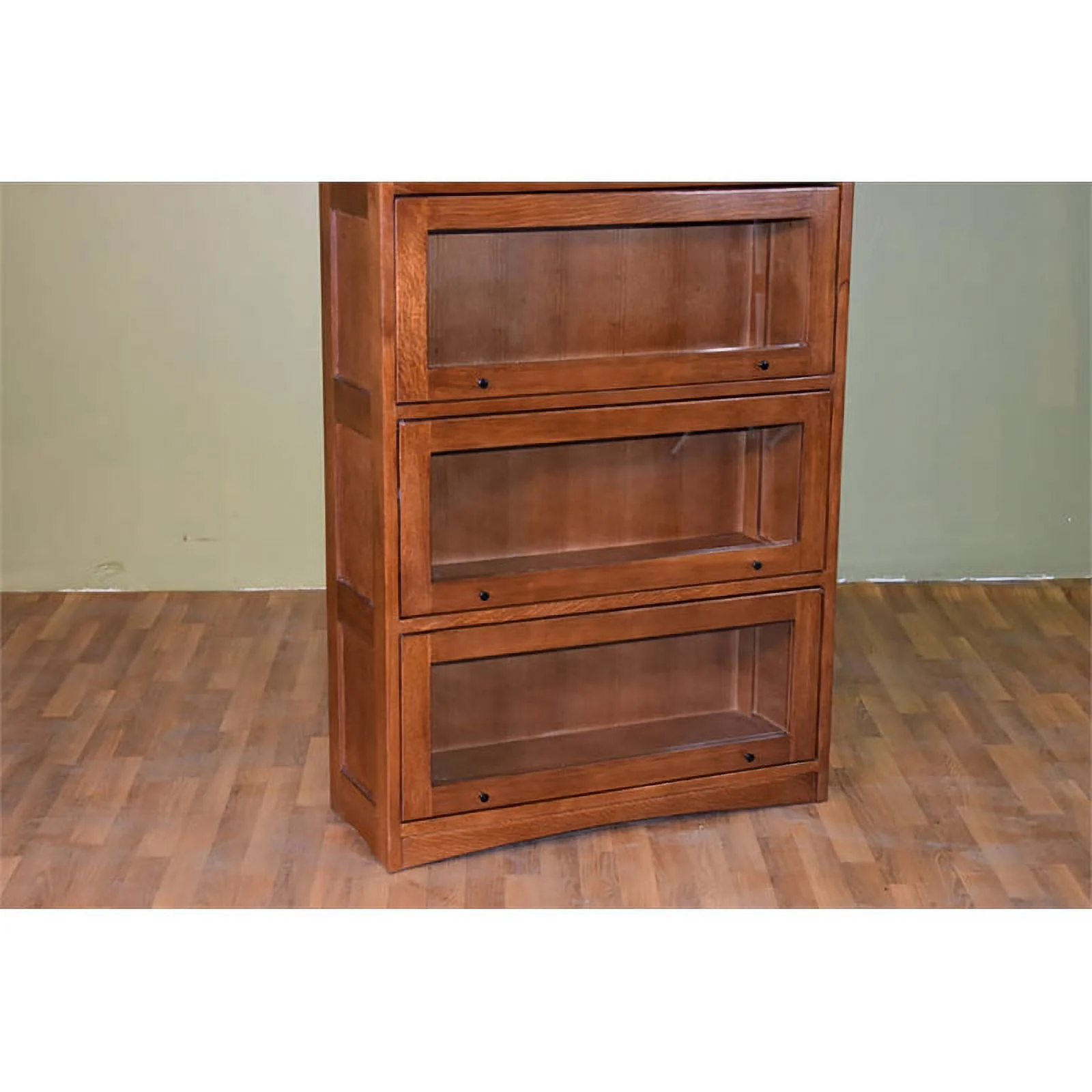 Crafters and Weavers Arts and Crafts 35.25" Wood Barrister Bookcase in Brown
