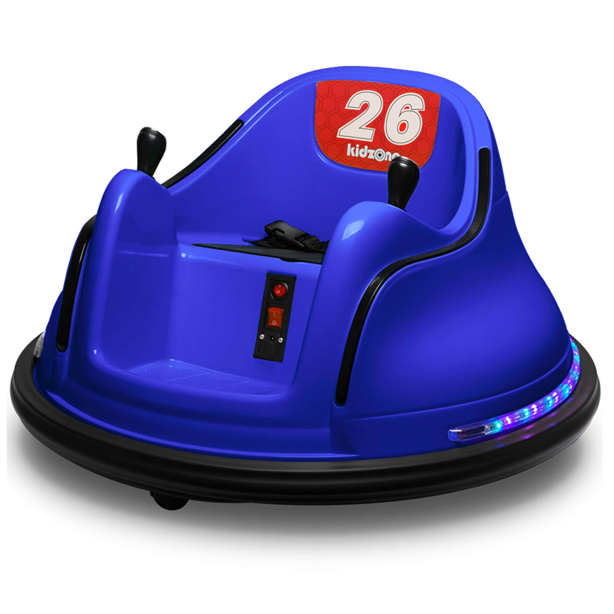 Kidzone Dark Blue Kids Toy Electric Ride on Bumper Car Vehicle Remote Control 360 Spin ASTM-Certified