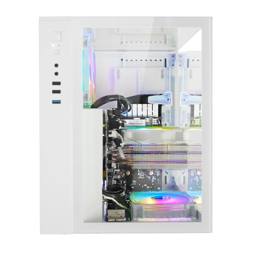 LXZ Gaming PC Desktop - Ryzen 5 5500 | GeForce RTX 3050 6GB | 16GB DDR4 | 1TB NVME SSD | DP/HDMI/DVI, Prebuilt Tower Computer for Gaming, Home and Office (White)
