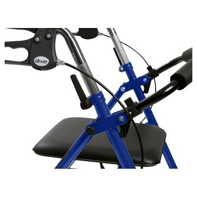 Drive Medical Four Wheel Walker Rollator with Fold Up Removable Back Support - BLUE.