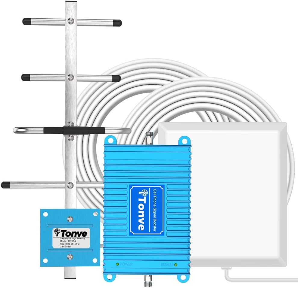 Verizon Cell Phone Signal Booster 5G 4G LTE Band13 700Mhz Cellular Signal Booster Verizon Mobile Phone Signal Booster Verizon Cell Phone Signal Amplifier Repeater with Panel/Yagi Antenna Kit for Home