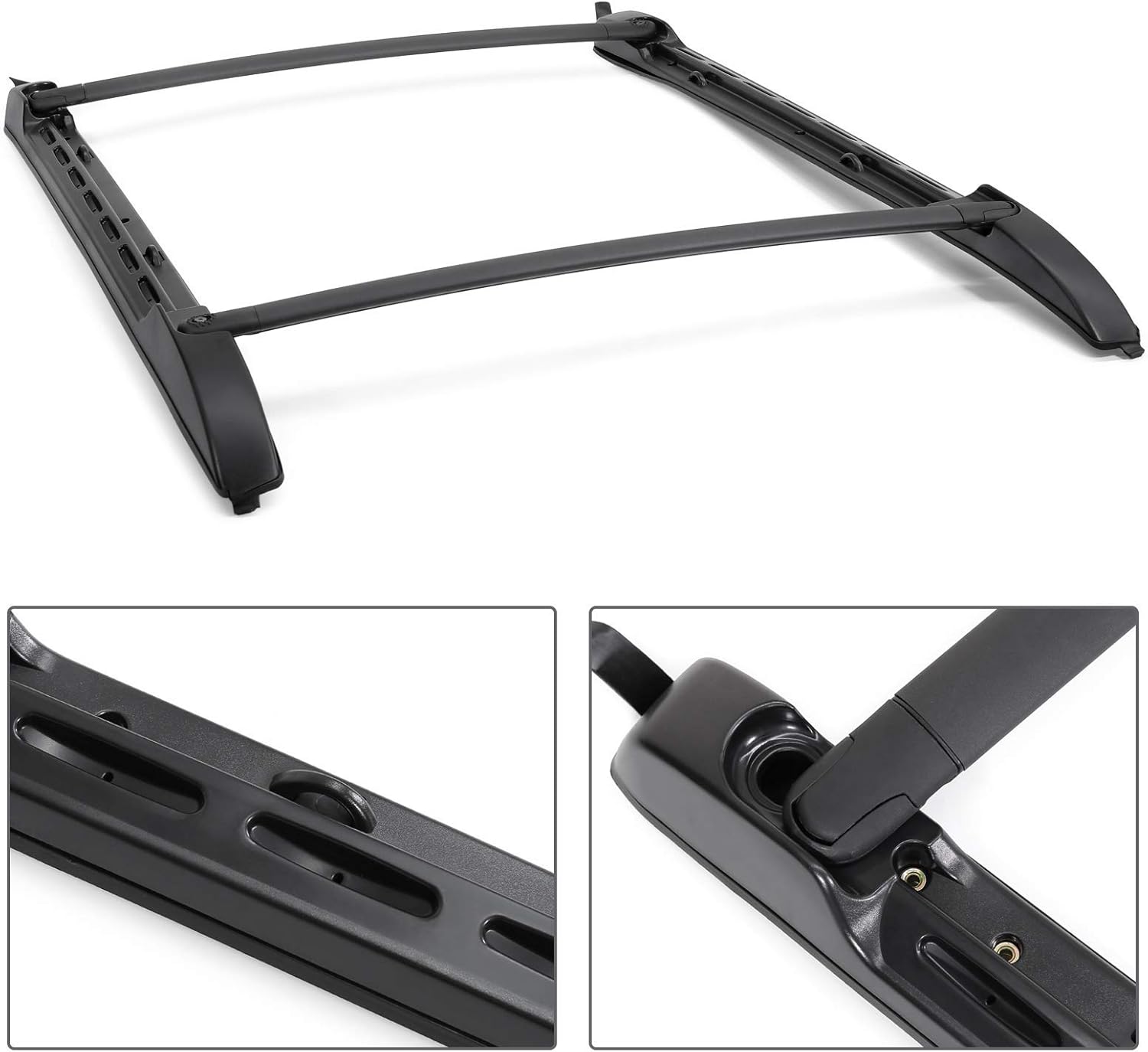 Toyota Tacoma Roof Rack Cross Bars for 2005-2022 Toyota Tacoma Double Cab Black Cross Bars Roof Racks