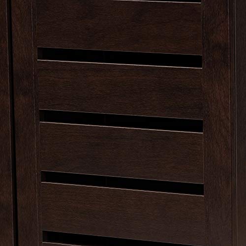 Baxton Studio Adalwin 3-Door Shoe Storage Cabinet, Dark Brown (118-6517-HiT)