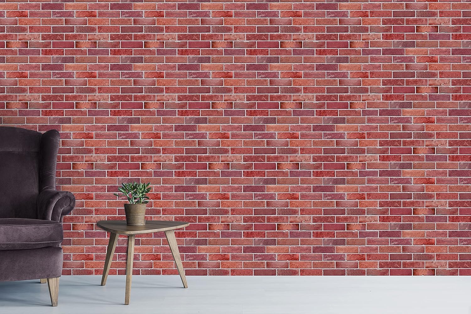 Retro-Art 3D Wall Panels, Pack of 10, Faux Brick in Red, PVC, 17.5" x 23.75", Cover 28.86 sq.ft. 570TG