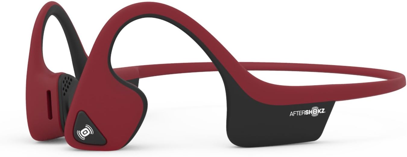 AfterShokz Air Bone Conduction Wireless Bluetooth Headphones with Reflective Strips, Slate Grey