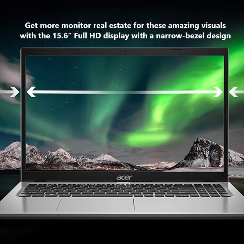 Acer Aspire 1 Slim 2024 Newest Laptop, 15.6'' Full HD Display, 8GB RAM, 128GB eMMC, Dual-Core Intel Celeron N4500, UHD Graphics, RJ45, WiFi, Webcam, 1-Year Microsoft 365, Windows 11S +MarxsolAccessory