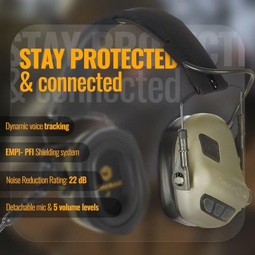 M32X Tactical Communication Headset with ARC Rail Helmet Mount Adapters - Noise-Canceling for Shooting and Outdoor Activities