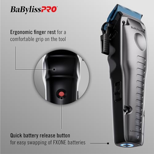 BaBylissPRO FXONE LO-PROFX Professional Cordless Clippers and Trimmers with Interchangeable Battery