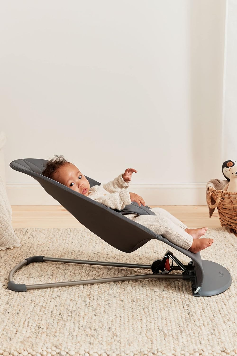 BabyBjörn Bouncer Bliss, Cotton, Petal Quilt, Anthracite