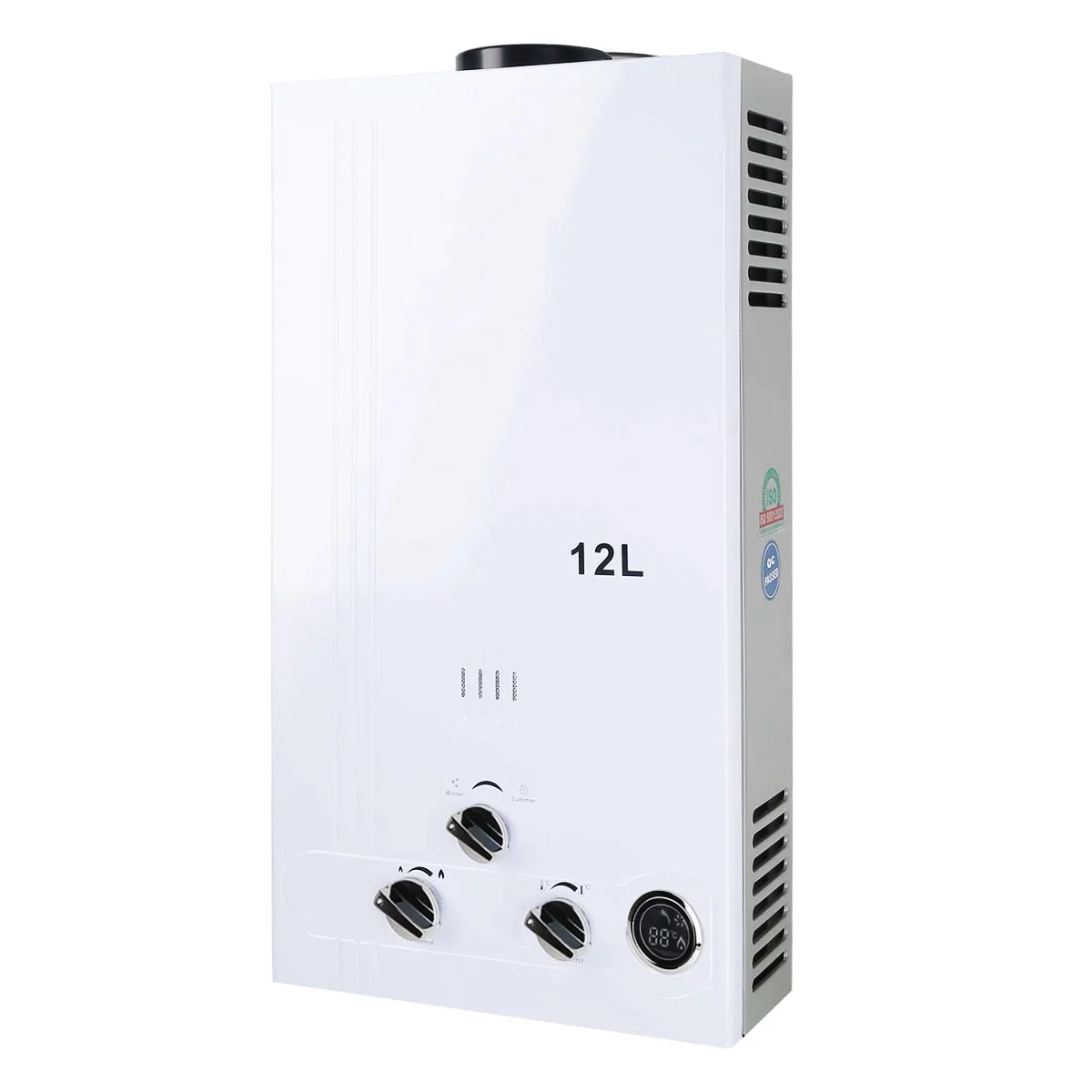 TCMT 3.2 GPM 12L Tankless Water Heater LPG Liquid Propane Gas Instant Hot Boiler with Digital Display