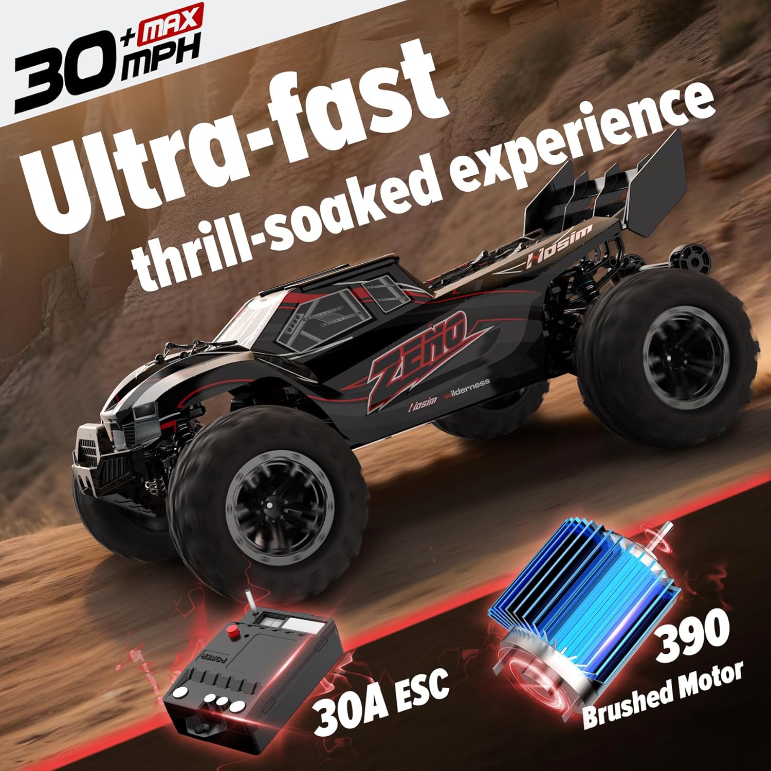 Hosim 1:8 RC Cars for Adults Fast 80+KMH 1:10 RC Truck 48+ KMH for Adults and Kids