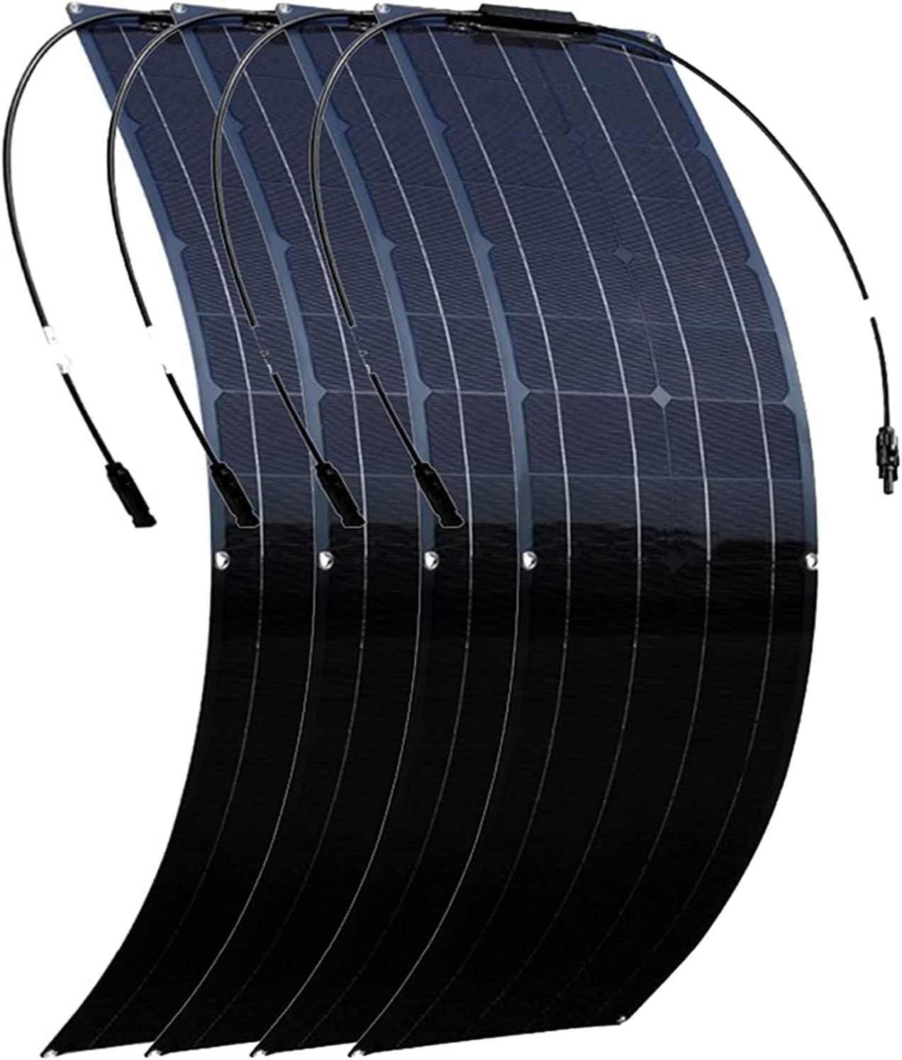 800 Watt 24V/12V Monocrystalline Solar Panel Kit Bendable 4 X 200W Flexible Solar Panels with 40A Charge Controller, Portable Solar Battery Charger for RV Boat Cabin Van Car Uneven Surfaces������