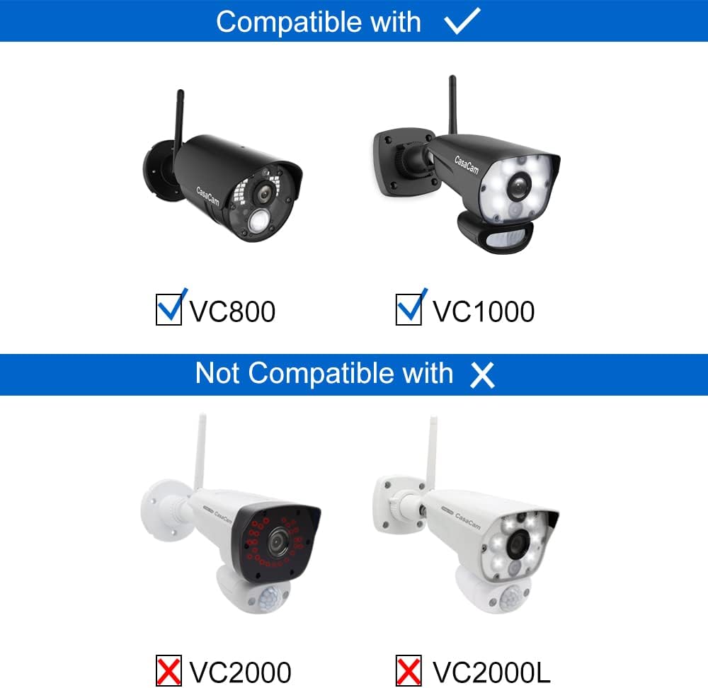 CasaCam VS802 Wireless Security Camera System with 7 Touchscreen and HD Nightvision Cameras, AC Powered (2-cam kit)
