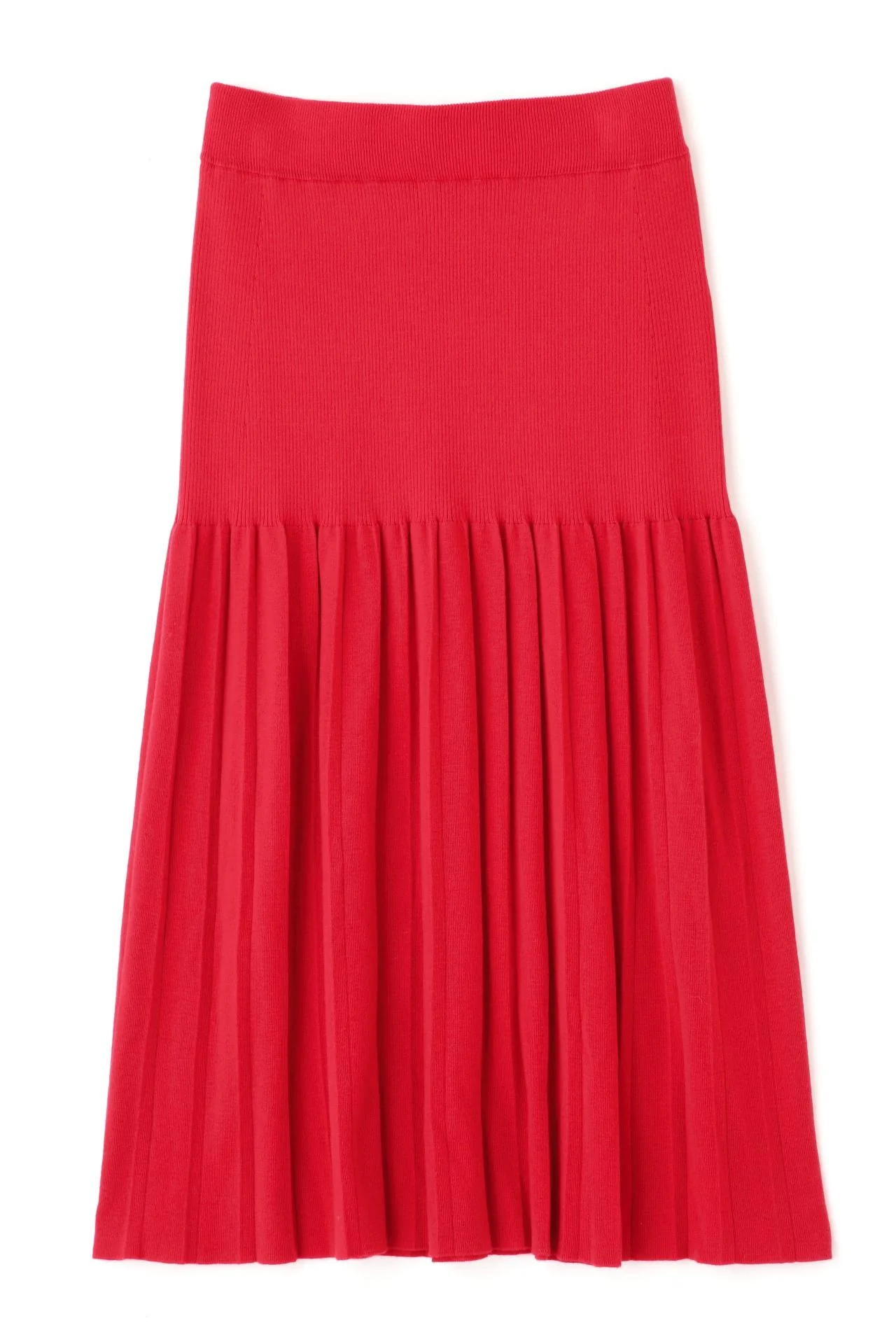 Knit-up pleated skirt