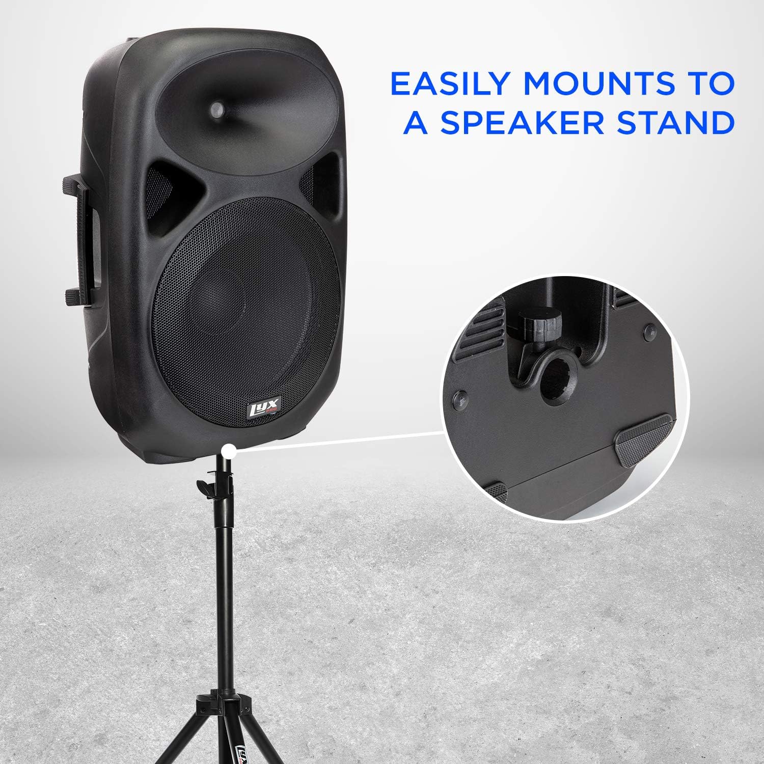 LyxPro 15 Inch PA Active Speaker System Compact and Portable with Equalizer, Bluetooth, MP3, USB, SD Card Slot, XLR, 1/4��, 3.5mm Input, Carry Handles, SPA-15