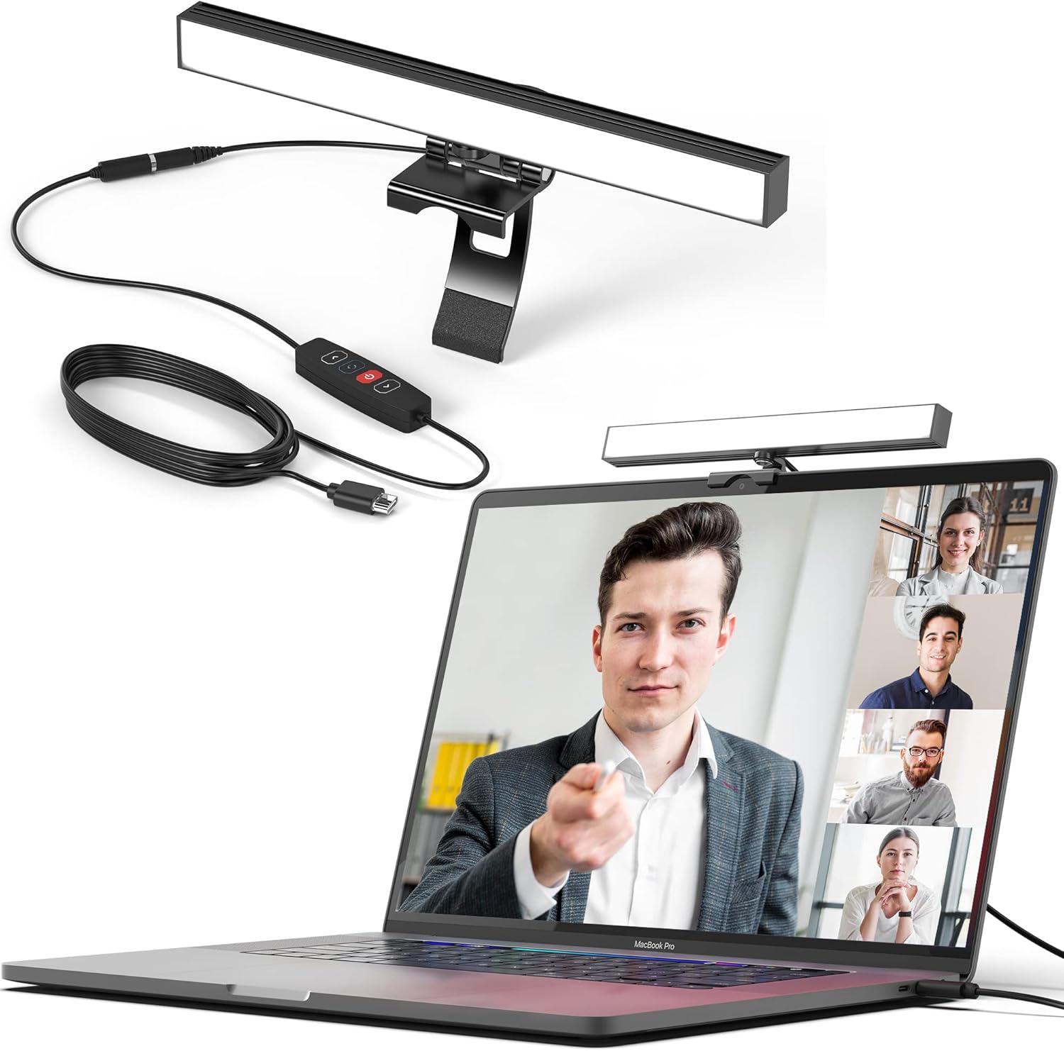 HumanCentric Video Conference Lighting, Webcam Light and Zoom Light for Streaming, Monitor and Laptop Light for Video Conferencing, Remote Work Zoom Lighting for Computer, Powered By USB-C, Single Kit
