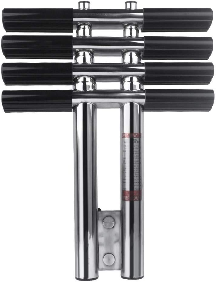 4 Step Dive Ladder Stainless Steel Telescopic Boat Ladder Dual Vertical Ladder for Marine Yacht Camper RV