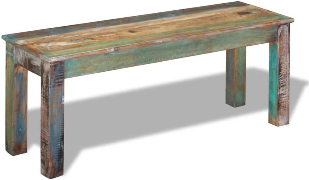 Bench,Dining Bench,Window Bench,Piano Bench,Shoe Bench,Porch Bench,Hall Bench,Antique Style,for Kitchen, Living Room, Indoor Bench,Backyard,Solid Reclaimed Wood 43.3"x13.8"x17.7"