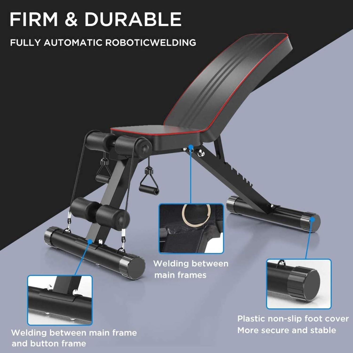 Folding Dumbbell Stool - Utility Adjustable Weight Bench - Foldable Flat/Incline/Decline Bench Press - Sit Up Bench - For Home Training Gym Weight Lifting