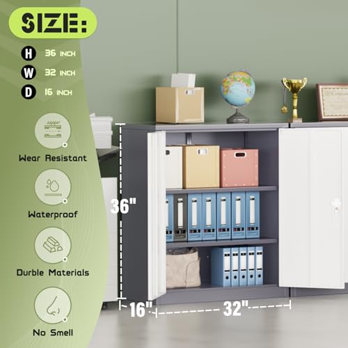 Incbruce 72” Metal Storage Cabinet, Garage Cabinets and Storage System with Doors and Shelves, Tall Lockable Tool Cabinet for Garage, Office, Home (Black)