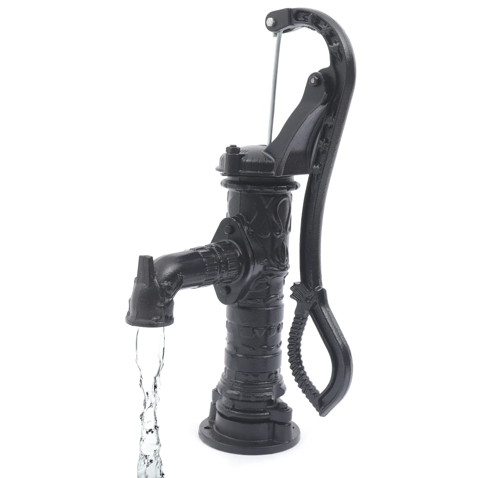 Miumaeov Hand Water Pump Cast Iron Well Water Pitcher Press Suction Outdoor Yard Ponds Garden 19.69ft Suction Range for Farm Irrigation Water Flowers
