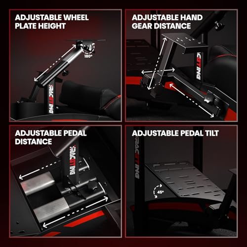 RACGTING Racing Simulator Cockpit with TV Monitor Stand for G920 G29 G923, for Thrustmaster T248X T248 T300 T150 458 TX