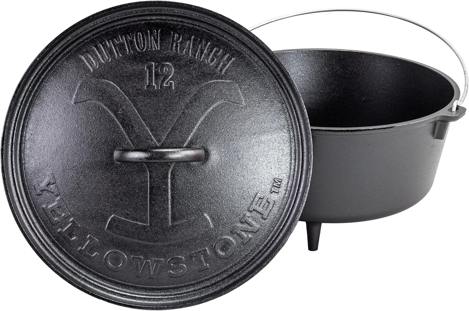 Lodge Yellowstone - 12" Deep Camp Dutch Oven, Power Y Lid, Black