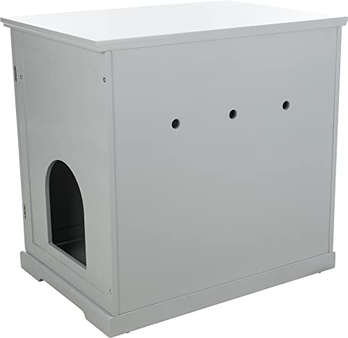 TRIXIE XL Wooden Litter Box Enclosure with Storage Drawer, for Standard or Large Size Litter Box, White (40236)