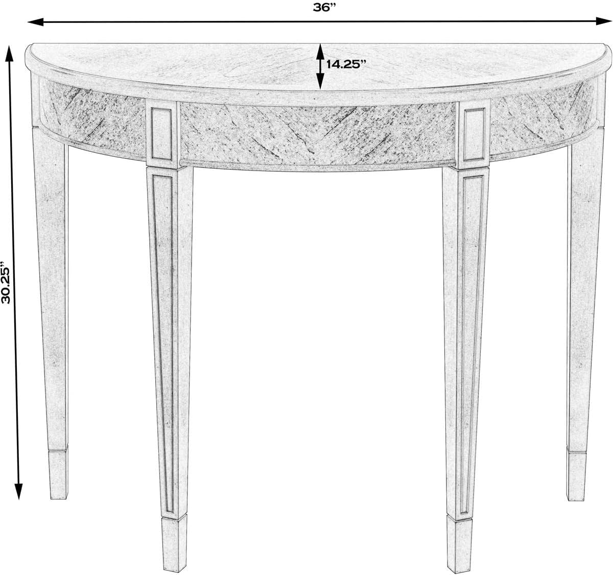 Butler Specialty Company Hampton Burl Wood Demilune 36" Console Table - Brown