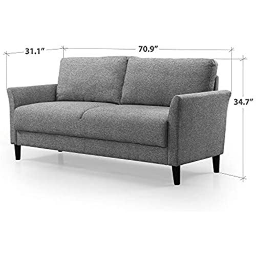 Sofa Couch/Easy, Tool-Free Assembly, Soft Grey