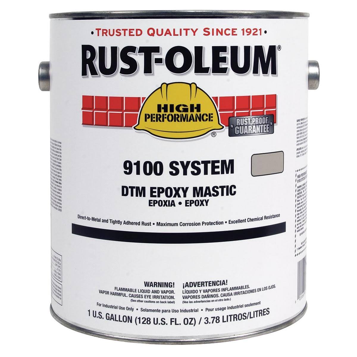 Rust-Oleum 9133402 9100 Epoxy Mastic Coating,safety Grn,1G, Size: 1 gal, Green